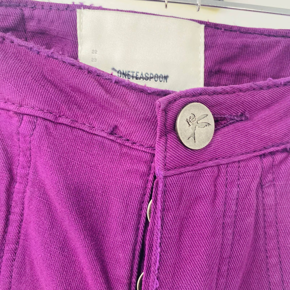 One Teaspoon Deep Purple Sinners Distressed Harem Jeans Size 25 NWT - Picture 5 of 8